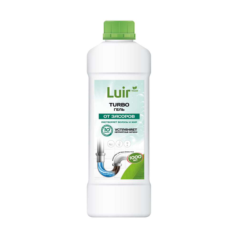 Luir Turbo Гель для чистки труб от засоров, 1 л